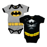 Pañalero Bebé Ropa Dc Comics Batman Musculos Set 2 Piezas