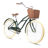 Bicicleta Urbana Para Mujer R26 Malibu Retro Verde Turbo