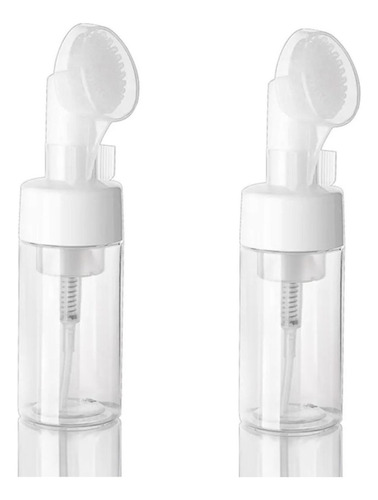 Kit 2 Frascos Pump Espumador 100ml Com Escova De Silicone