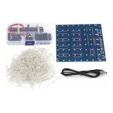 8x8x8 3d Led Diy Cubo De Luz Kit Cuadrado Blanco Led Azul Ra