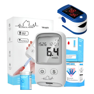 Glucometro Digital 25 Tiras Y 25 Lancetas + Oximetro | Meses sin interés