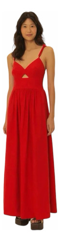 Farm - Vestido Alça Nó - Vermelho - Novo Com Tags