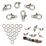 Kit Para Pulseras Mosquetones + Tapanudos + Argollas 50/100