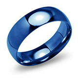 Banda Anillo De Boda Joyería Silverline Hombres 6mm Azul De 