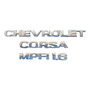 Kit Emblemas Chevrolet Corsa 1.6 Mpfi Aluminio Sin Adhesivo Chevrolet Corsa