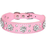 Collar De Perro Didog Patron De Flor Bling Bling