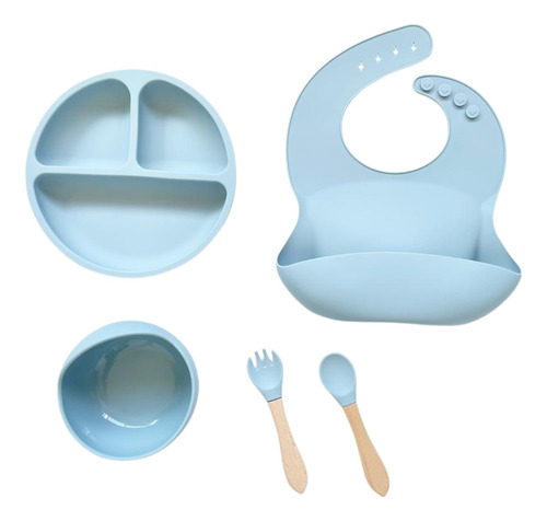 Kit Prato Infantil Ventosa Bowl Colher Silicone Criança Bebe