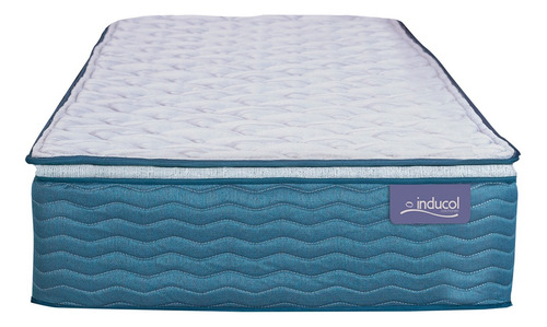 Colchon Inducol Resortes April Azul 1 Plaza Y 1/2 100x190x29