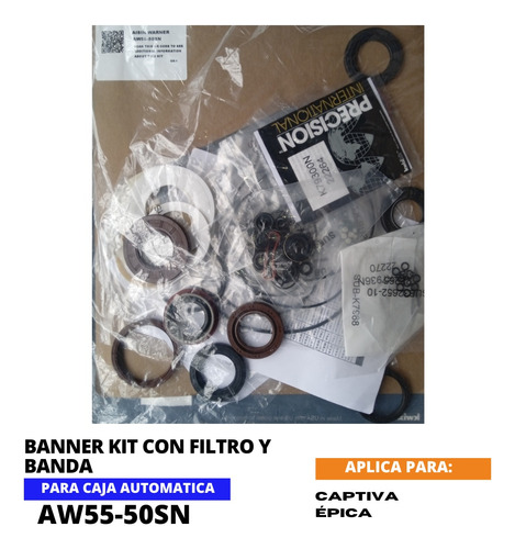 Banner Kit Filtro Y Banda Chevrolet Captiva pica Aw55-50sn Foto 4