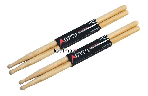 2 Pares Baquetas Bateria Otto Madera De Maple Punta De Nylon