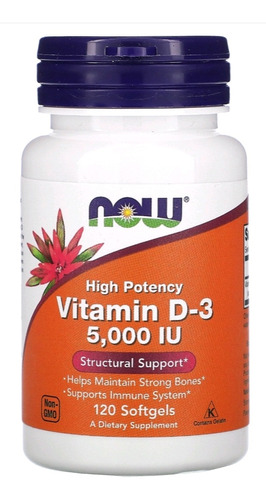 Vitamina D3, 125 Mcg (5000 Ui), 120 Cápsulas Blandas