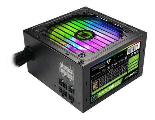 Fuente Pc Gamemax Vp-600-rgb 600w Negra 100v/240v 80+ Bronce