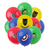 Set 12 Globos Látex Avengers Cumpleaños Y Fiestas