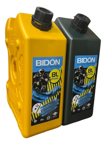 Bidón 8lts X2 C/pico P/ Lancha- Moto /roan Verde/amarillo