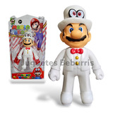 Mario Bros Con Traje De Gala Blanco Y Galera. Muñeco Mario