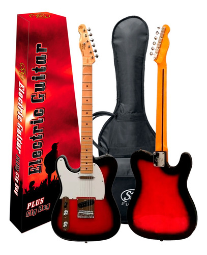 Guitarra Telecaster Sx Ftl-50 Vintage De Zurdos Con Funda