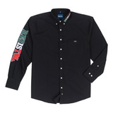 Camisa Vaquera Caballero Resistol Negro Mex 