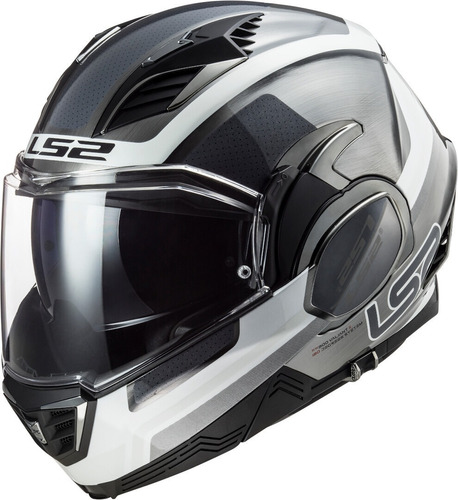 Casco Abatible Ls2 Ff900 Valiant 2 Orbit Blanco/titanium