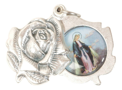 Medalla Virgen Milagrosa Relicario Rosa Souvenir 35mm Italy