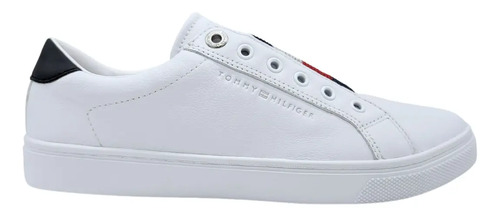 Tenis Tommy Hilfiger Mujer Slip On Blanco De Piel 23 26 Cm  | Envío gratis