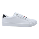 Tenis Tommy Hilfiger Mujer Slip On Blanco De Piel 23 26 Cm 