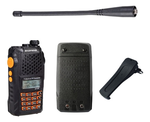 Radio Comunicador Uv-6r Com Bateria Clip E Antena Promoçao 