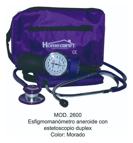 Kit Baumanómetro Aneroide Estetoscopio 2600 Duplex Homecare
