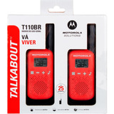Rádio Comunicador Motorola Talkabout 25km T110br Vermelho