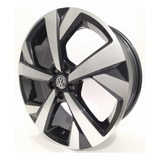 Rodas Vw Nivus Polo Aro 18 5x100 (jogo) + Bicos Cor Preto Com Diamantado