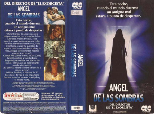 Angel De Las Sombras Vhs The Guardian 1990 Terror