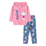 Conjunto Legging Flanelada Jaqueta Frio Menina 1 2 3 4 6 8