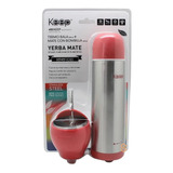 Set Termo Bala + Mate Con Bombilla Rosado Keep - Shopyclick