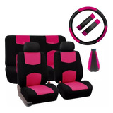 Set 12pcs Cubre Asiento Ecocuero Volante Cinturón Palanca