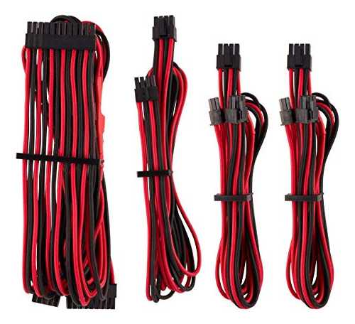 Kit De Cables Premium Atx 24-pin Eps12v Corsair Rojo Mix