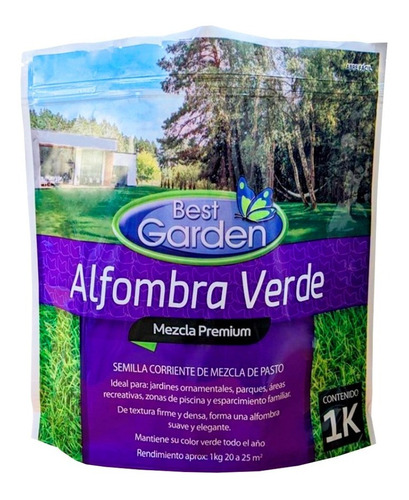 Semilla Césped Alfombra Verde Mezcla De Pasto Premium 1 Kg