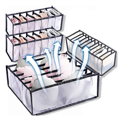 4 Organizadores Ropa Interior Y Calcetines Caja Para Cajones