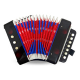 Acordeon Sanfona Gaita Acordeão Infantil - Preto