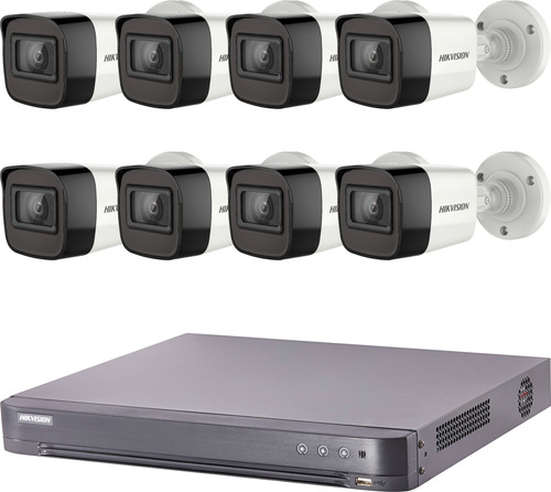 Kit Seguridad Hikvision Dvr 4k 16 Ch + 8 Camaras 5mp Ext
