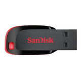 Pendrive Sandisk Cruzer Blade 8gb 2.0 Preto/vermelho