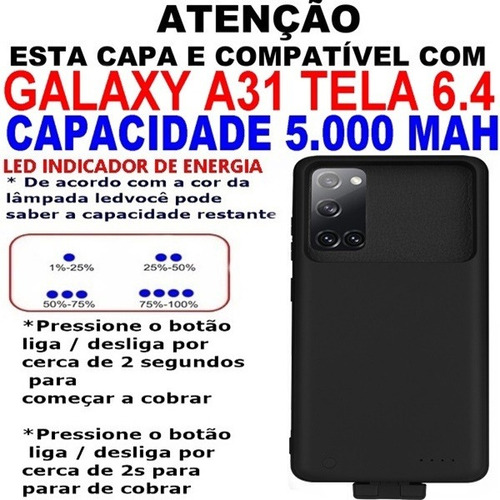 Capinha Com Carregador Com Bateria Compativel Galaxy S9