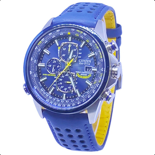 Relógio Citizen Eco Drive Blue Angels At8020-03l Word Time