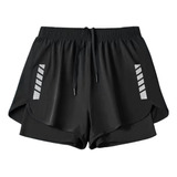 Gimnasio Short Con Licra Deportiva 2 En 1 Hombre Correr