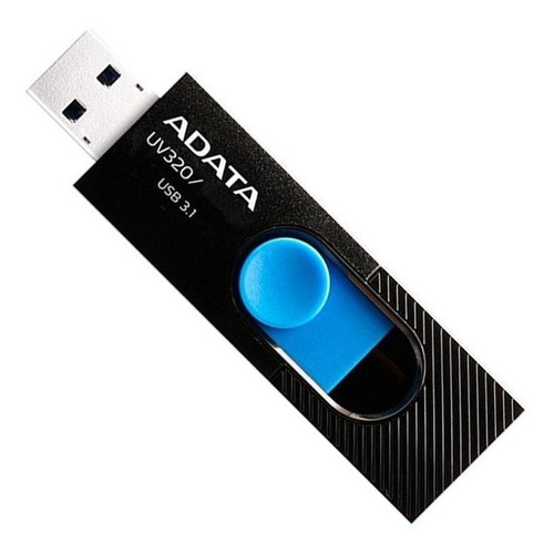 Memoria Usb Adata, Uv320, 32gb, 3.1, Gen 1, Negro C/ Azul