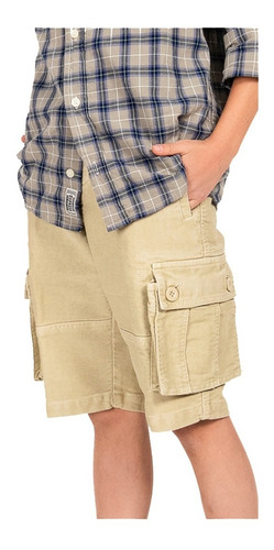 Bermuda Short Cargo Casual Con Cinturón Talla Niño Y Juvenil