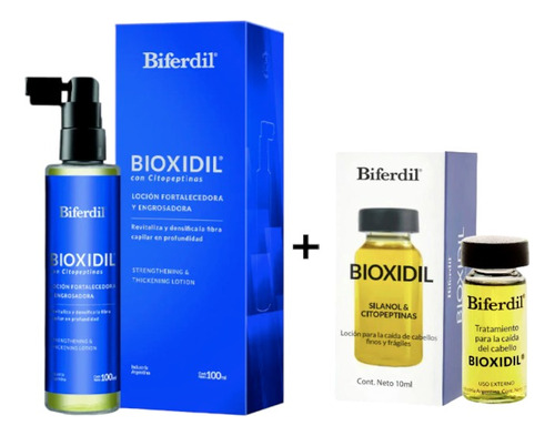 Combo Loción+ampolla Bioxidil Anticaída Fotalecedor-biferdil