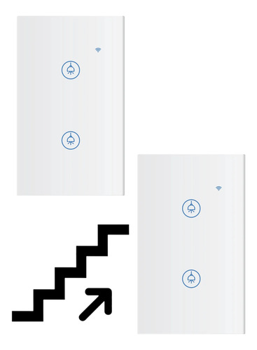 Apagador Escalera Inteligente Wifi 2 Botones Vías Especial