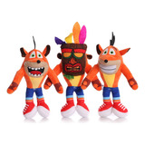 3pcs Crash Bandicoot Peluche Muñeca Juguete Cumpleaño Regalo