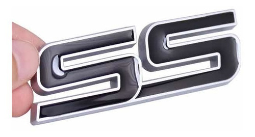 2 Emblemas Ss Letras Negro Chevrolet Metálicos Autoadherible