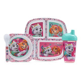 Vajilla Bebé Melamina Paw Patrol Niña Vaso Entrenador 4 Pzas