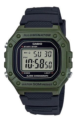 Reloj Casio Digital W-218h-3 Verde Unisex